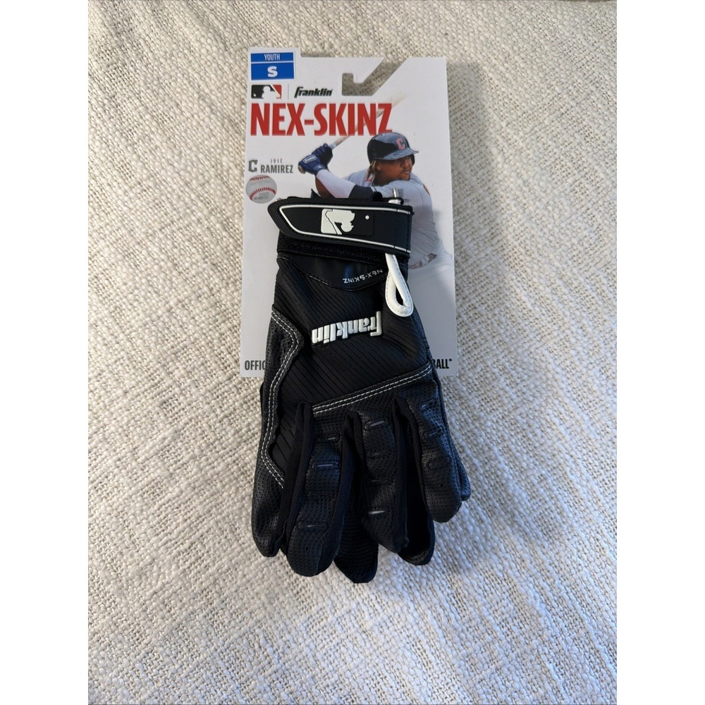 NWT FRANKLIN SPORTS YOUTH NEX-SKINZ BATTING GLOVES SIZE: YOUTH S - BLACK